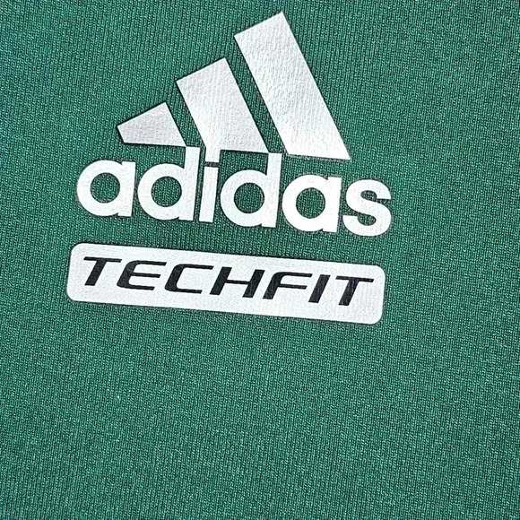 Adidas Techfit Cut& Sew Climalite#3846 Forest Green short-sleeved shirt 2XL NWT - Picture 5 of 8